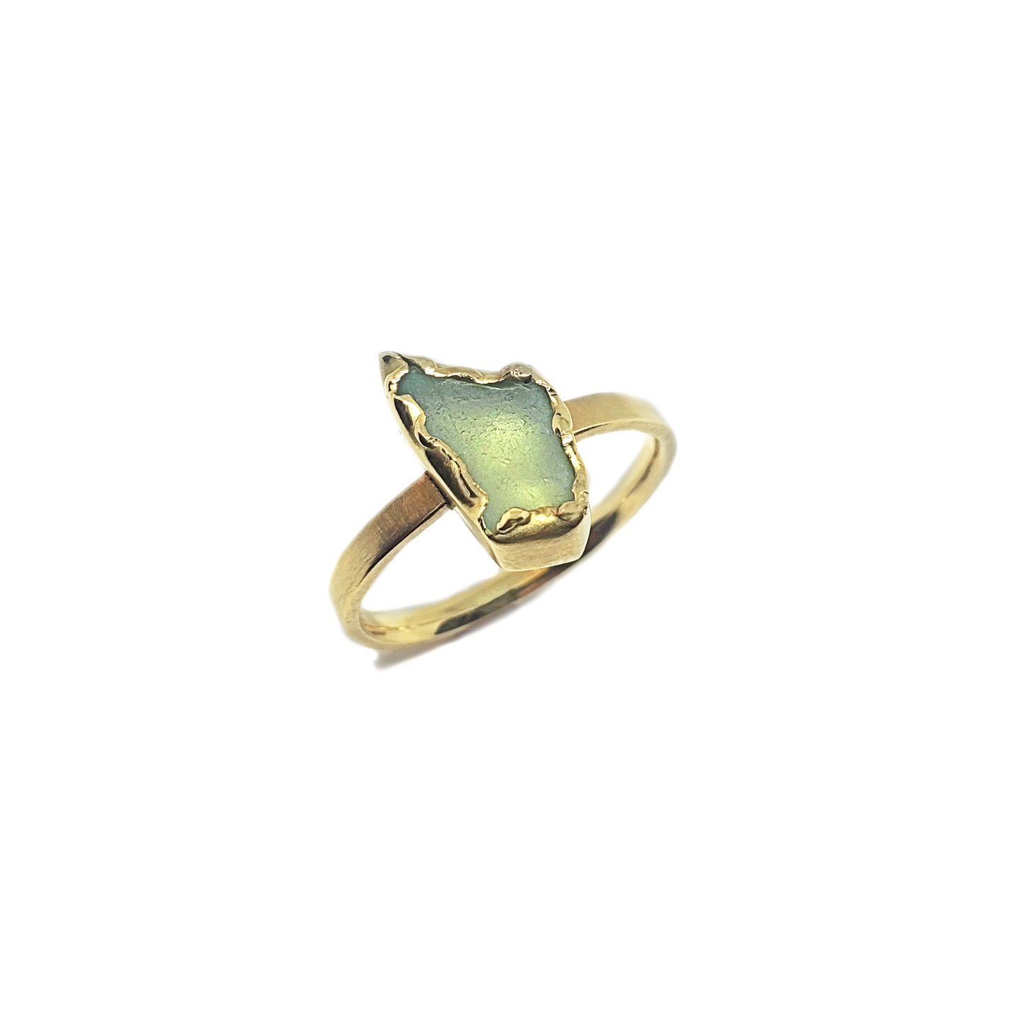 seaglass ring | 14K gold